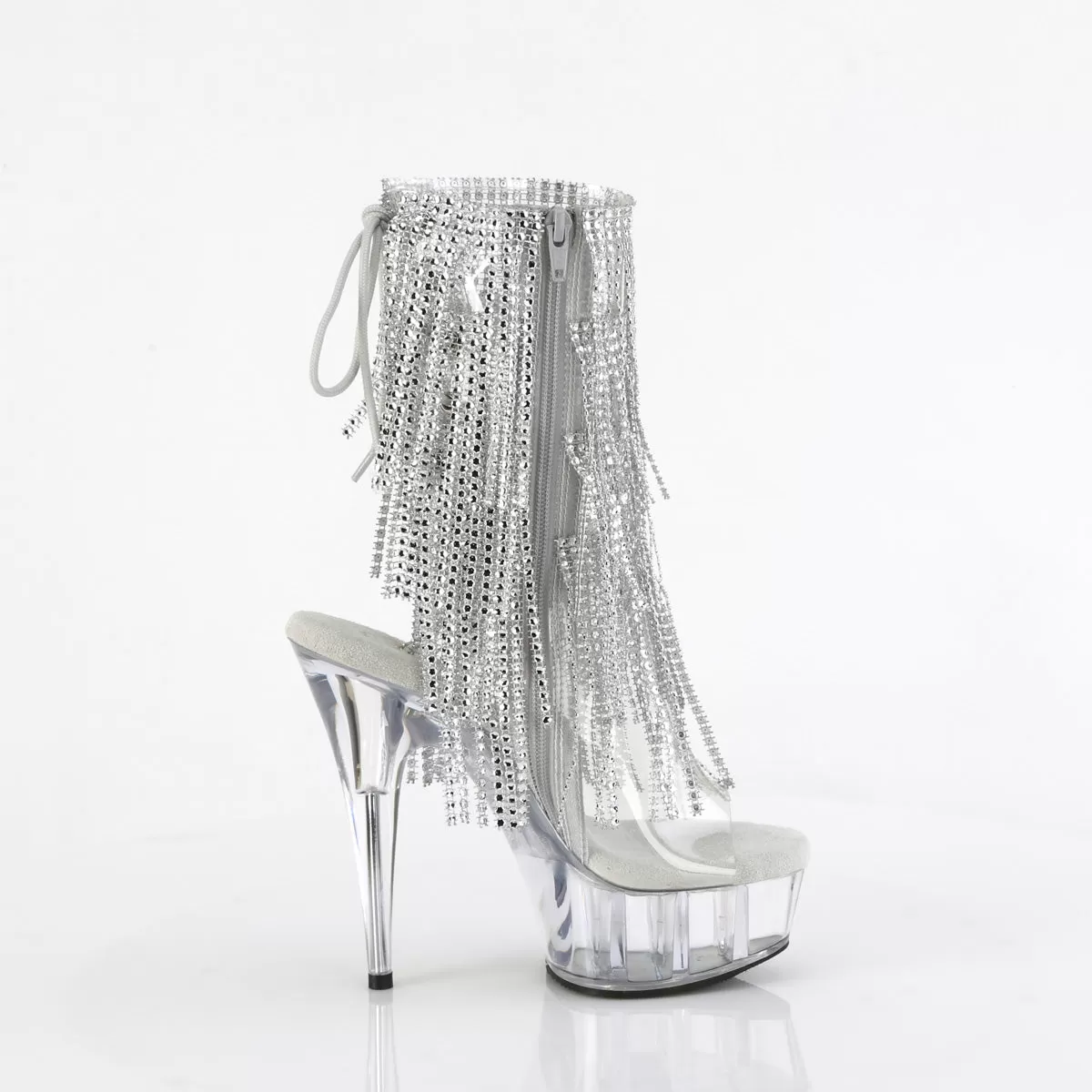 6 Inch Heel DELIGHT-1017RSF Clear Silver