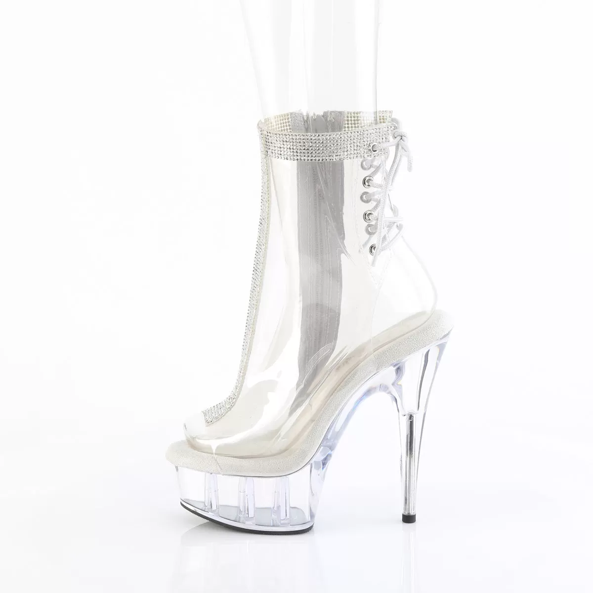 6 Inch Heel DELIGHT-1018C-2RS Clear Rhinestone