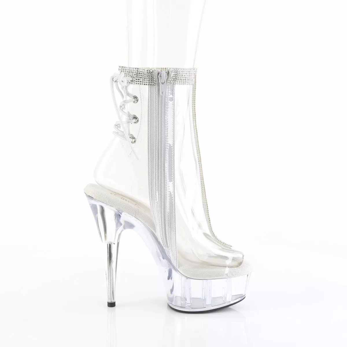 6 Inch Heel DELIGHT-1018C-2RS Clear Rhinestone