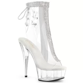 6 Inch Heel DELIGHT-1018C-2RS Clear Rhinestone