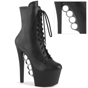 7 Inch Heel KNUCKS-1020 Black Pu