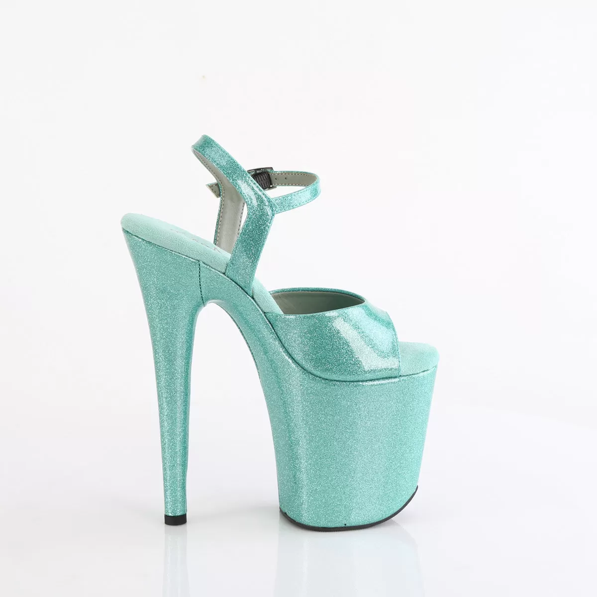 8 Inch Heel FLAMINGO-809GP Aqua Glitter