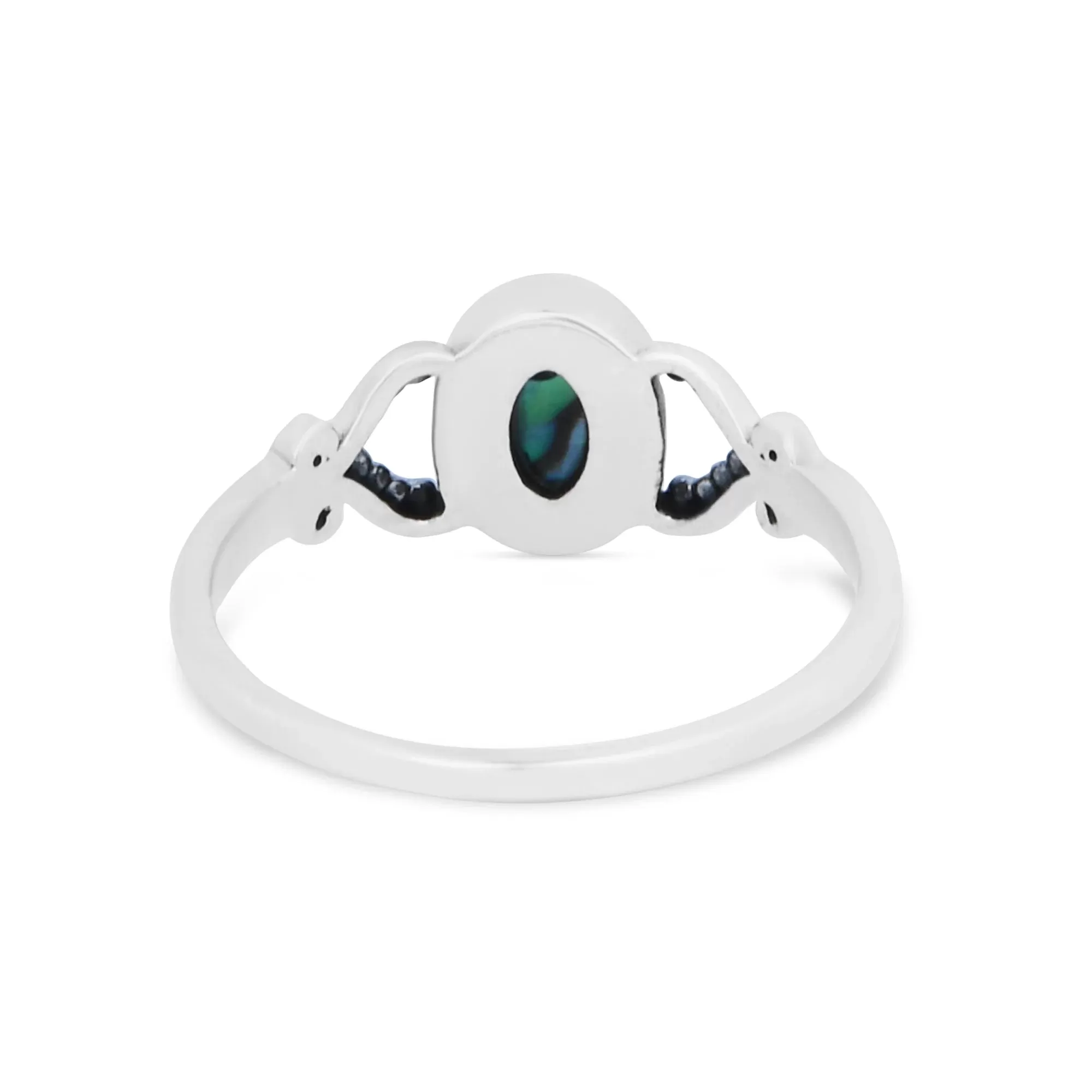 925 Pure Sterling Silver Abalone Oxidised Ring Silver For Women-Medium