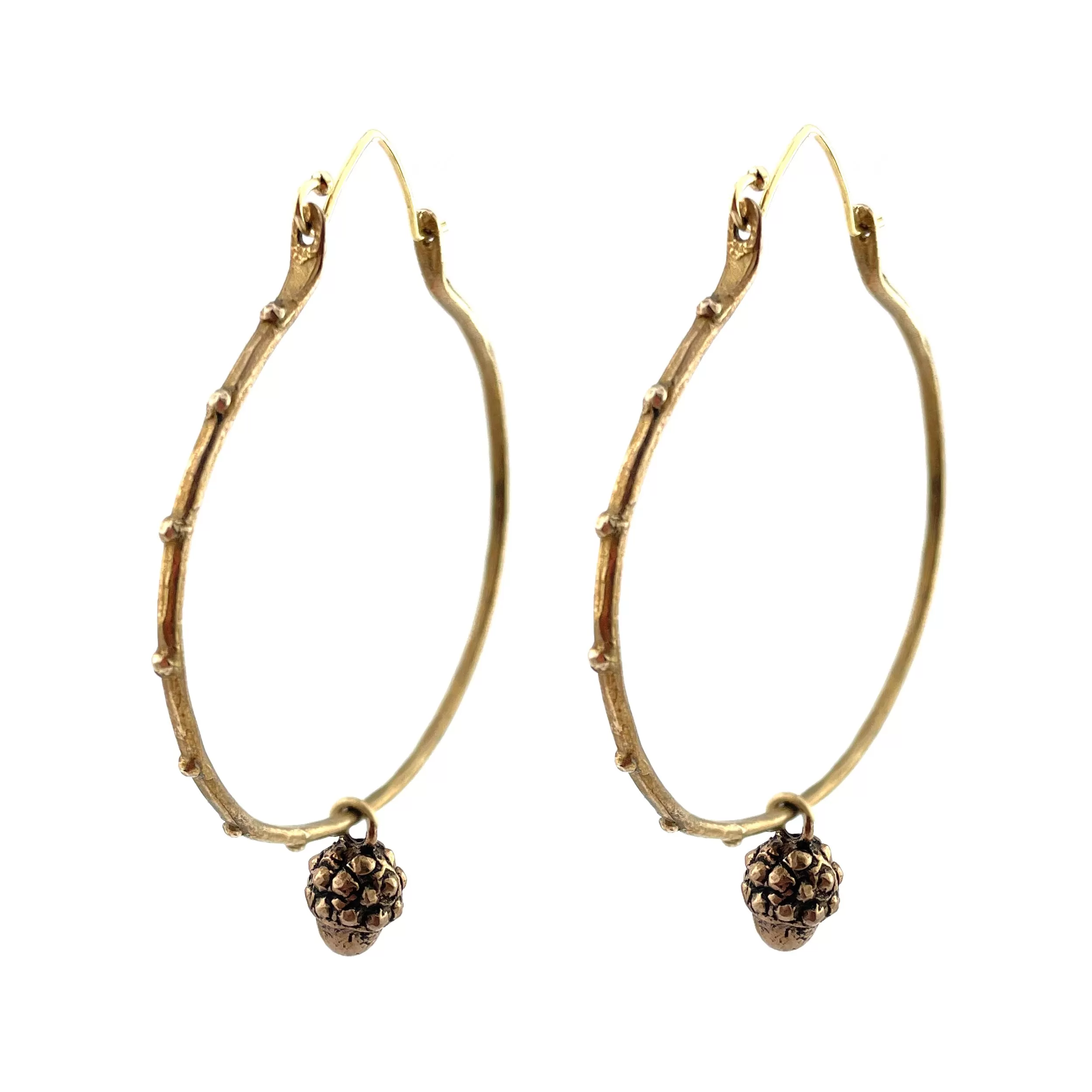 ACORN Large Riveted Hoops - Bronze