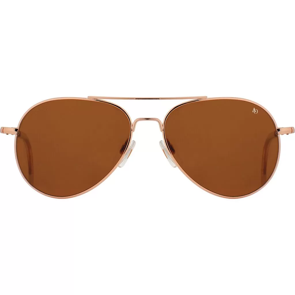 American Optical General Sunglasses | Rose Gold/Polarized Glass Brown