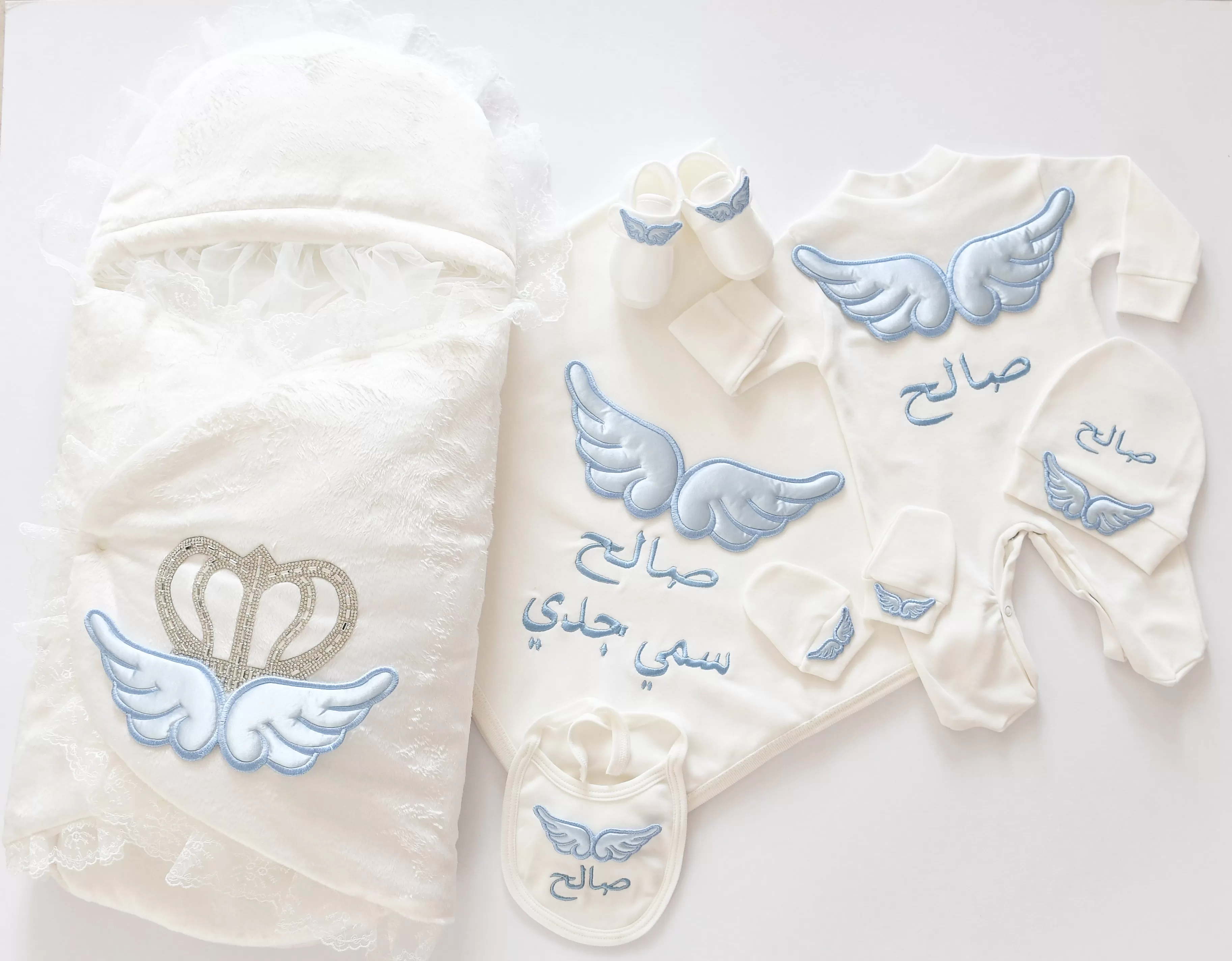 Baby Angel Embroidered Set