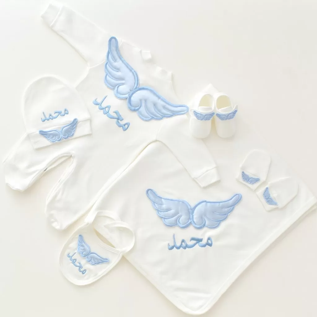 Baby Angel Embroidered Set