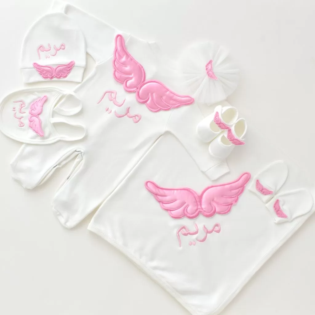 Baby Angel Embroidered Set