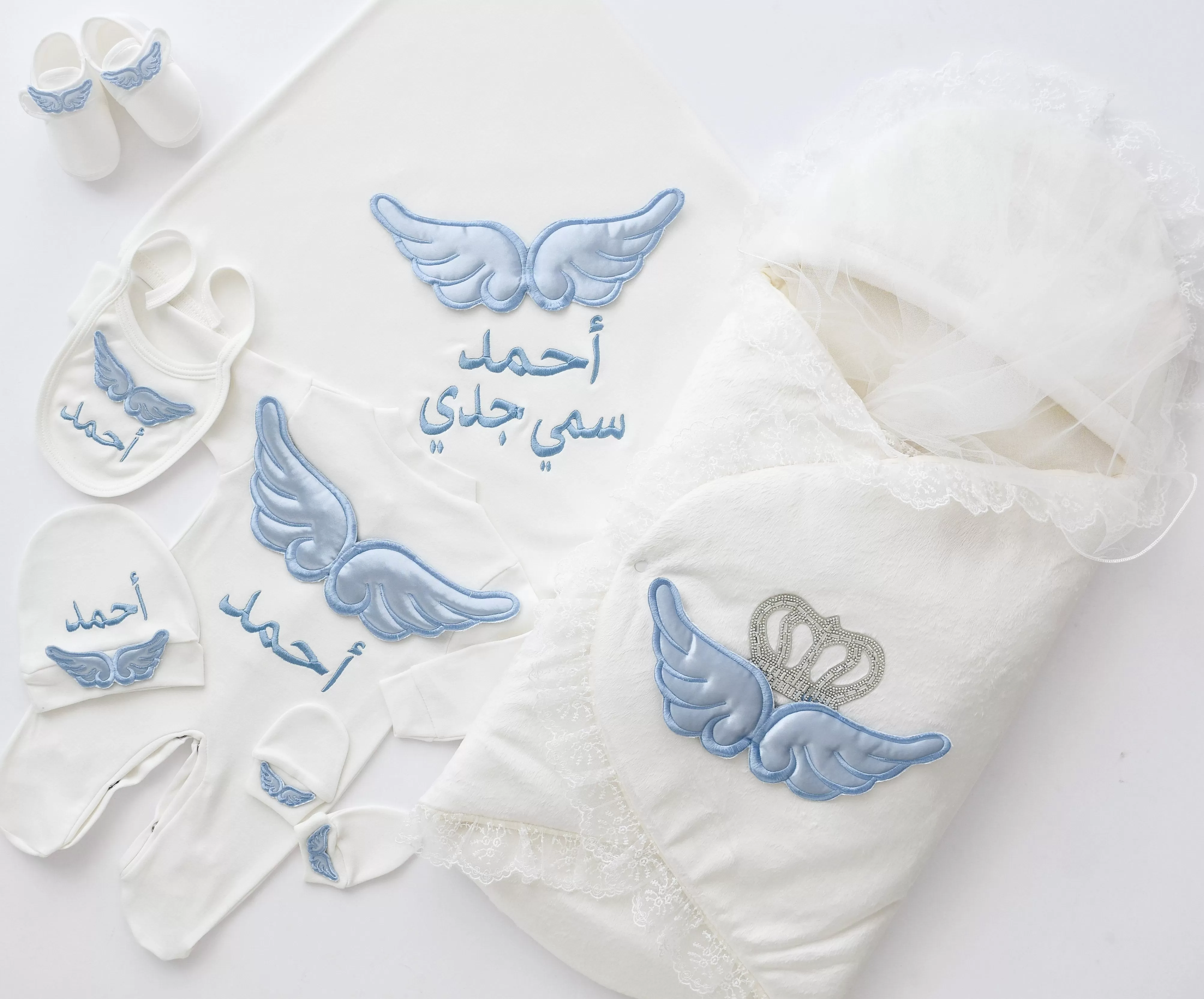 Baby Angel Embroidered Set