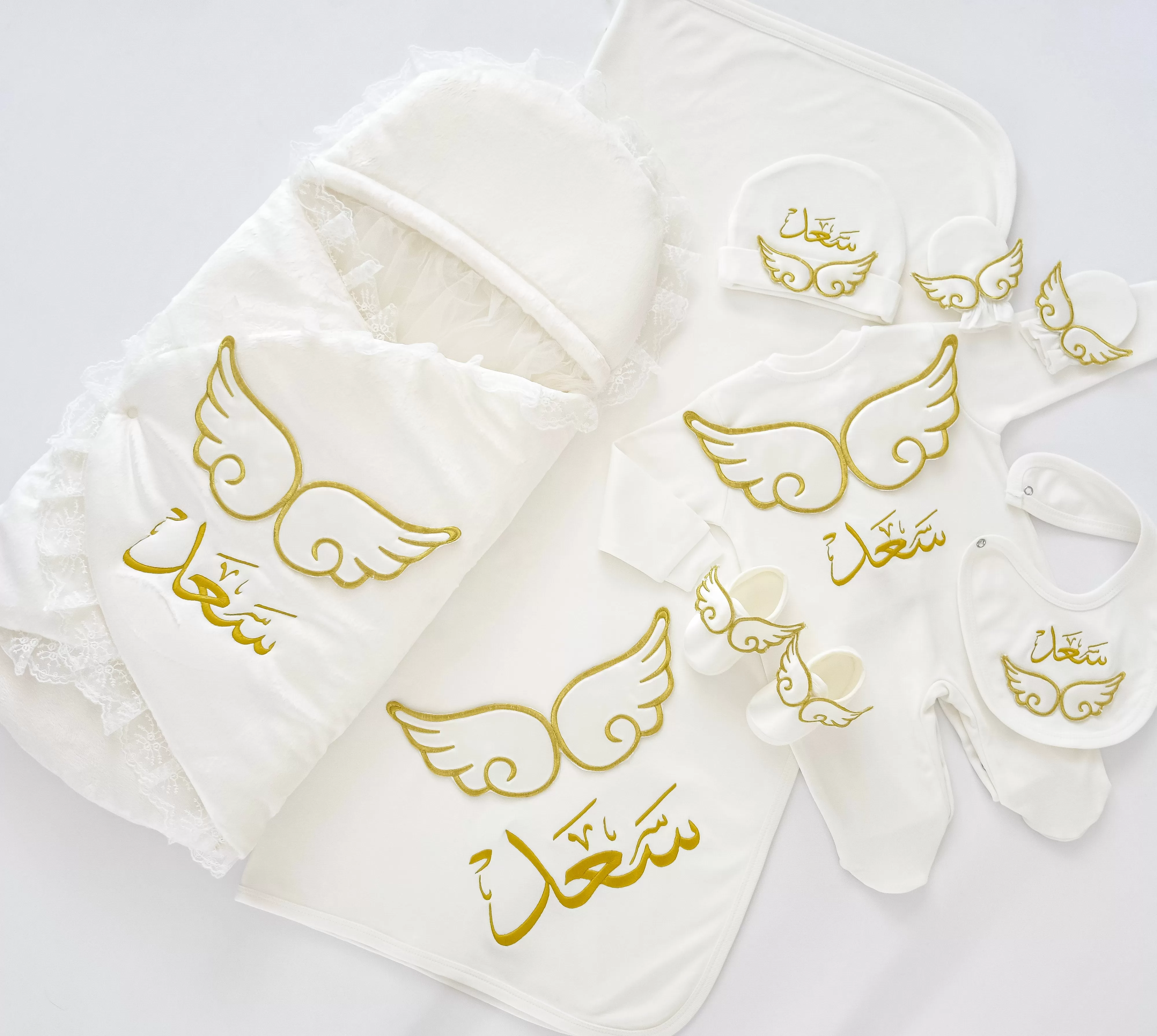 Baby Angel Embroidered Set