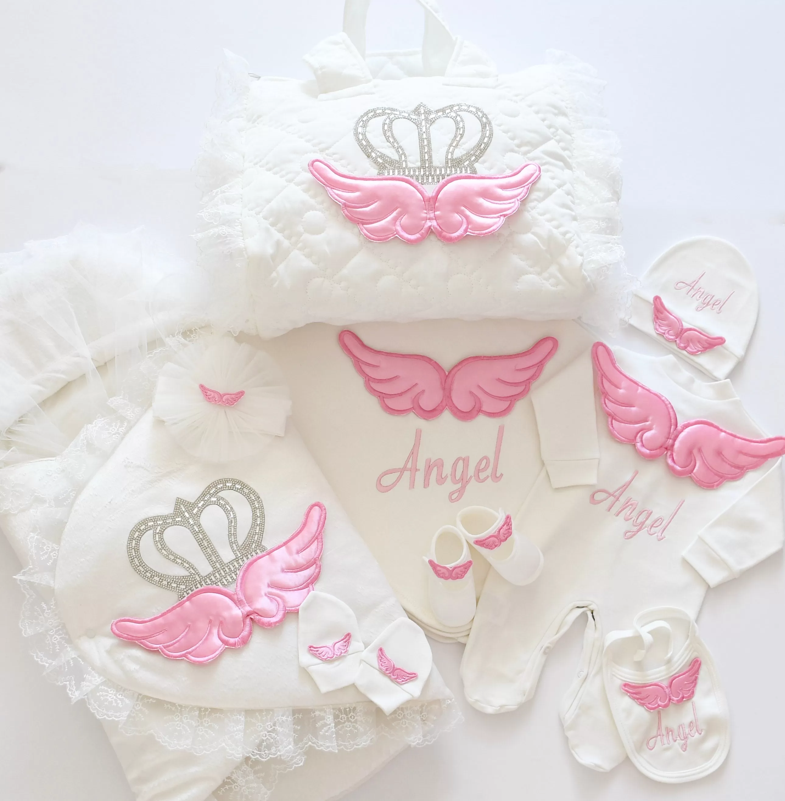 Baby Angel Embroidered Set