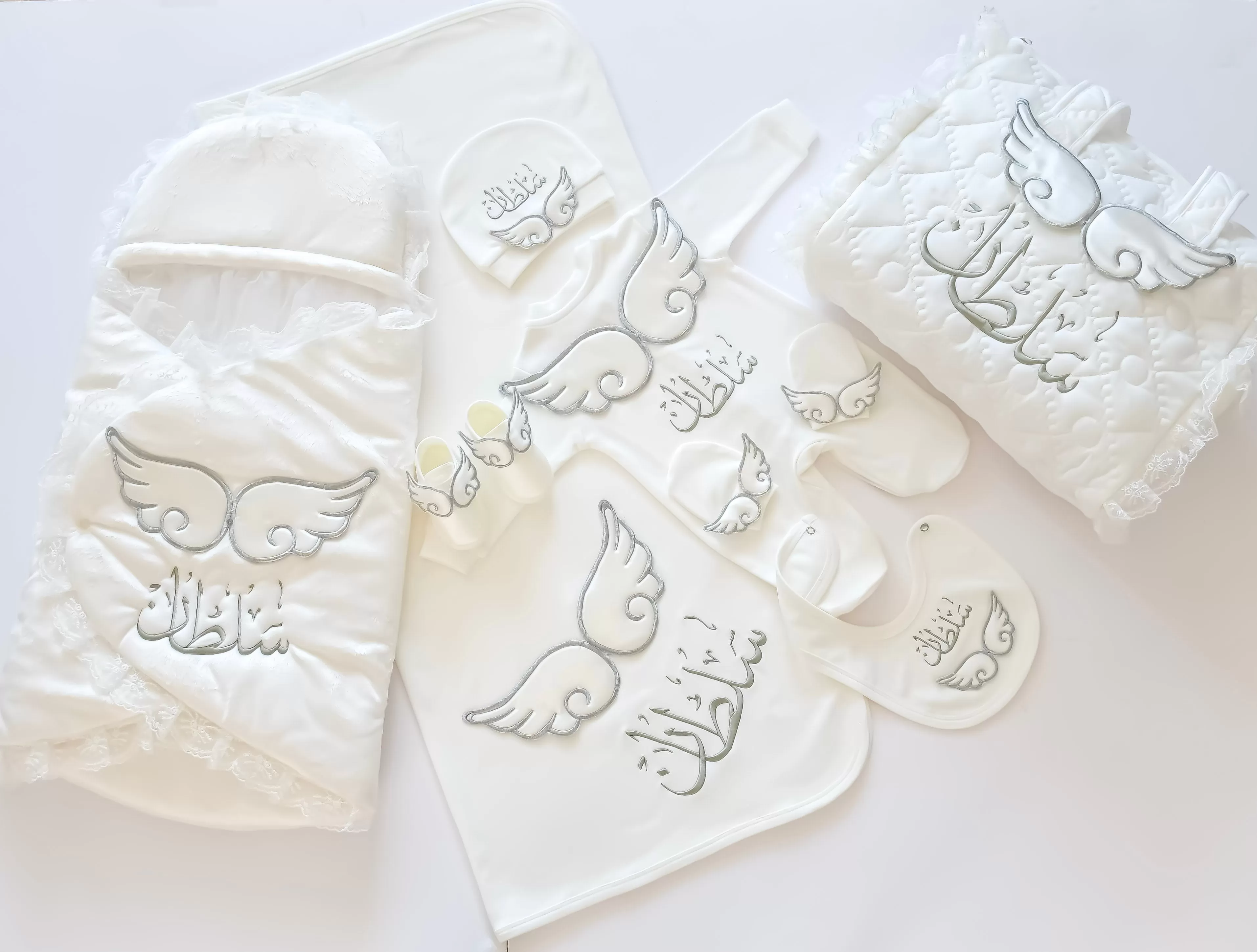 Baby Angel Embroidered Set