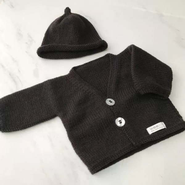 Baby Cardigan and Beanie Set