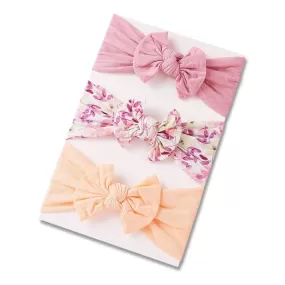 Baby Headband 3pc Set — Blush / Apricot