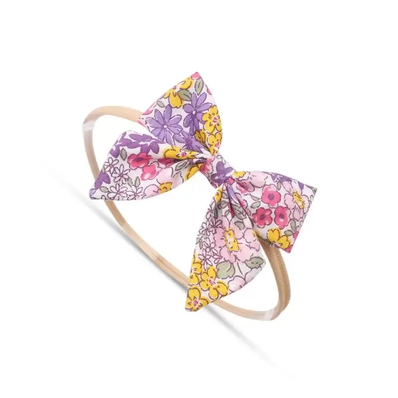 Baby Linen Bow Headband — Laguna Grape