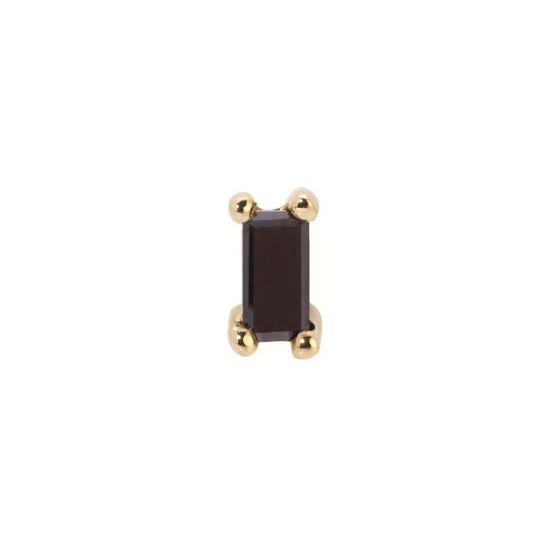 Black Diamond Baguette Stud (single)