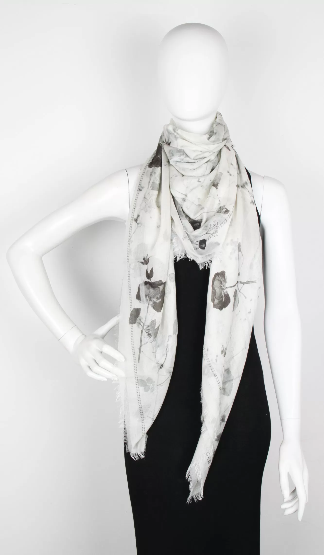 Black Magic Scarf Pashmina, Ivory/Grey