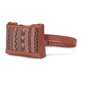 Brown Dhaka Hand Embroidered Waist Belt Bag