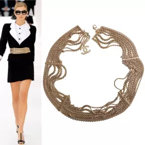 Chanel 07P 2007 Spring Gold Multi Strand Chain Belt Necklace