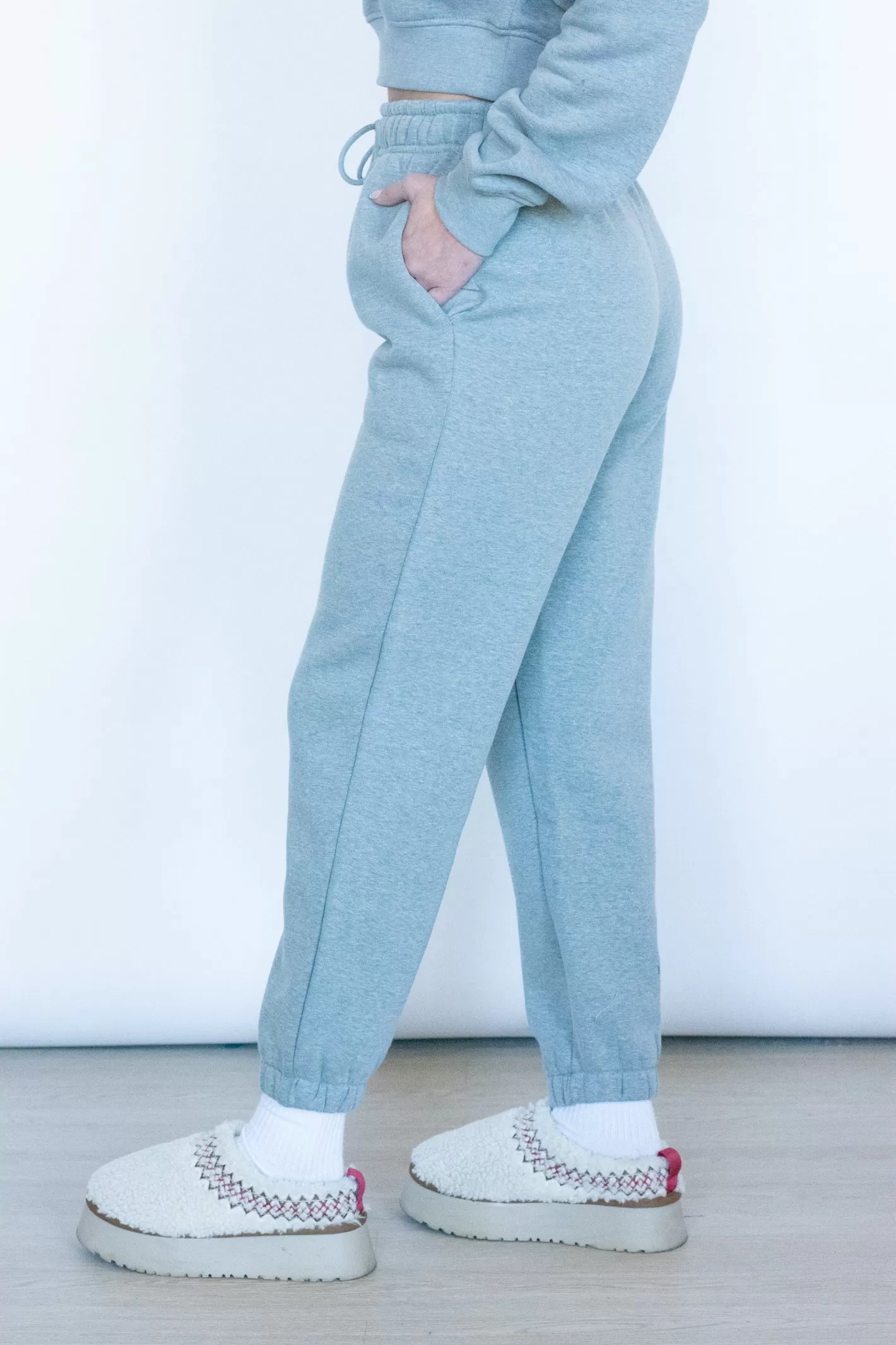 Cozy Plans Heather Grey Fleece Sweatpant