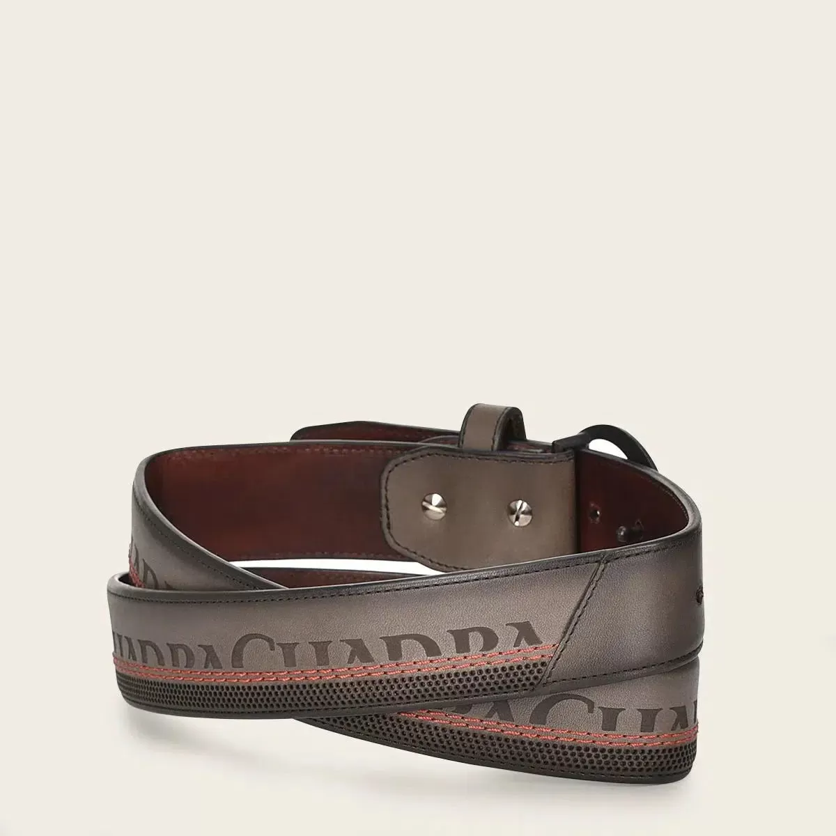 CS551RS - Cuadra gray casual western cowhide leather belt for men.