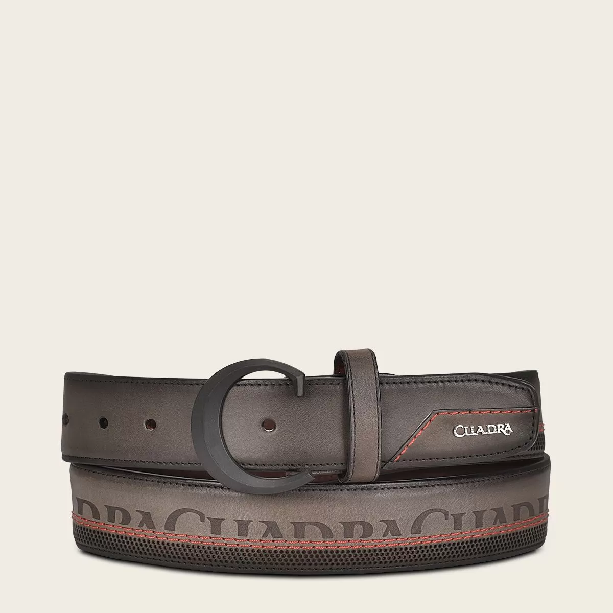 CS551RS - Cuadra gray casual western cowhide leather belt for men.