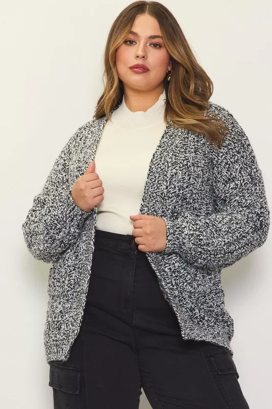 Curvy Marled Cardigan