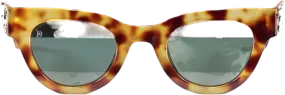 De Rococo Brown Cat Eye Sunglasses One Size