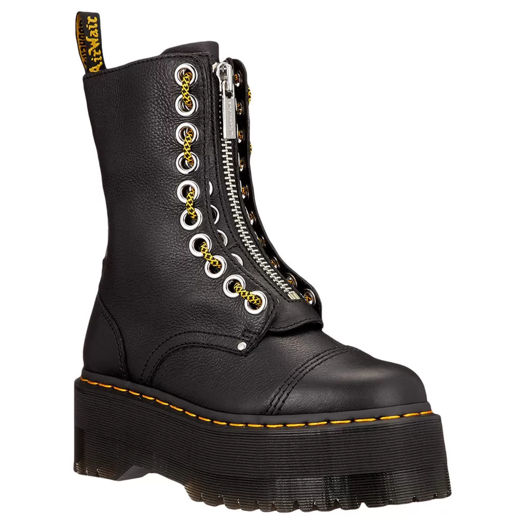 Dr. Martens Womens Boots Sinclair Hi Max Lace-Up Zip-Up Ankle Pisa Leather - UK 7