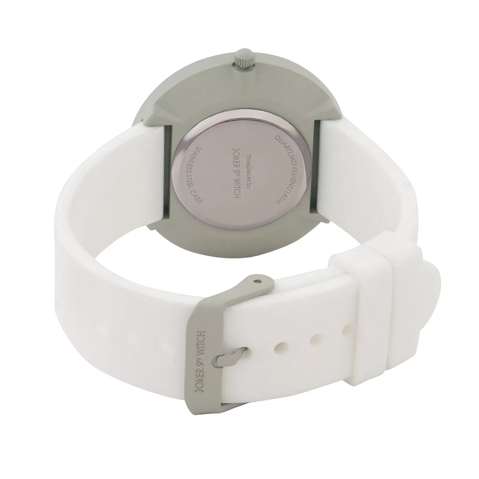 Duet Serenity White Silicone Strap Dual Tone Watch