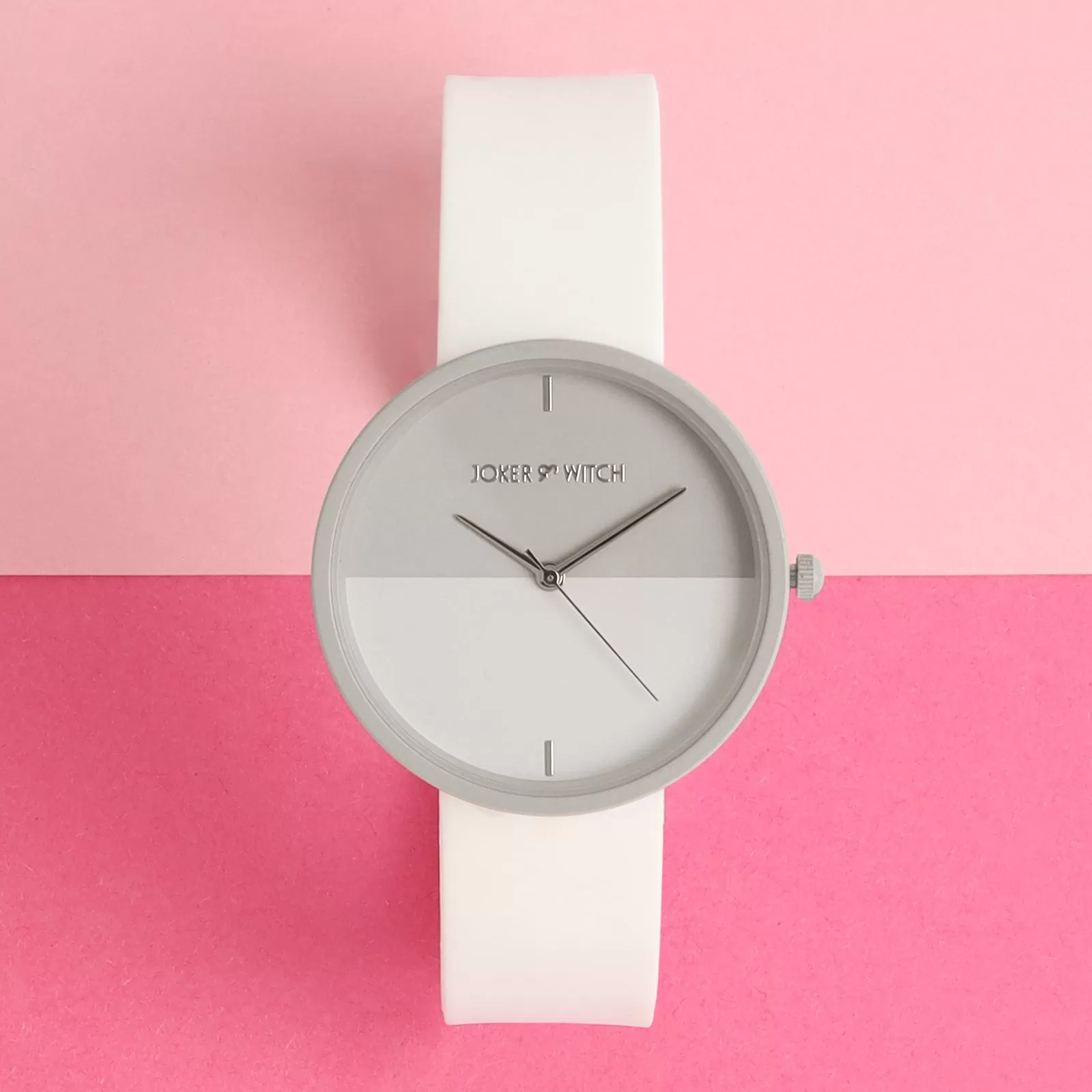 Duet Serenity White Silicone Strap Dual Tone Watch