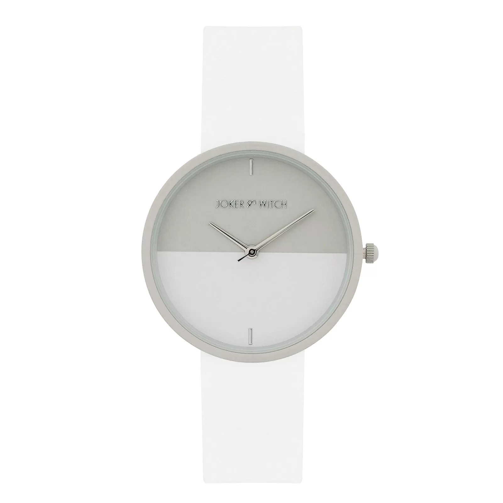 Duet Serenity White Silicone Strap Dual Tone Watch