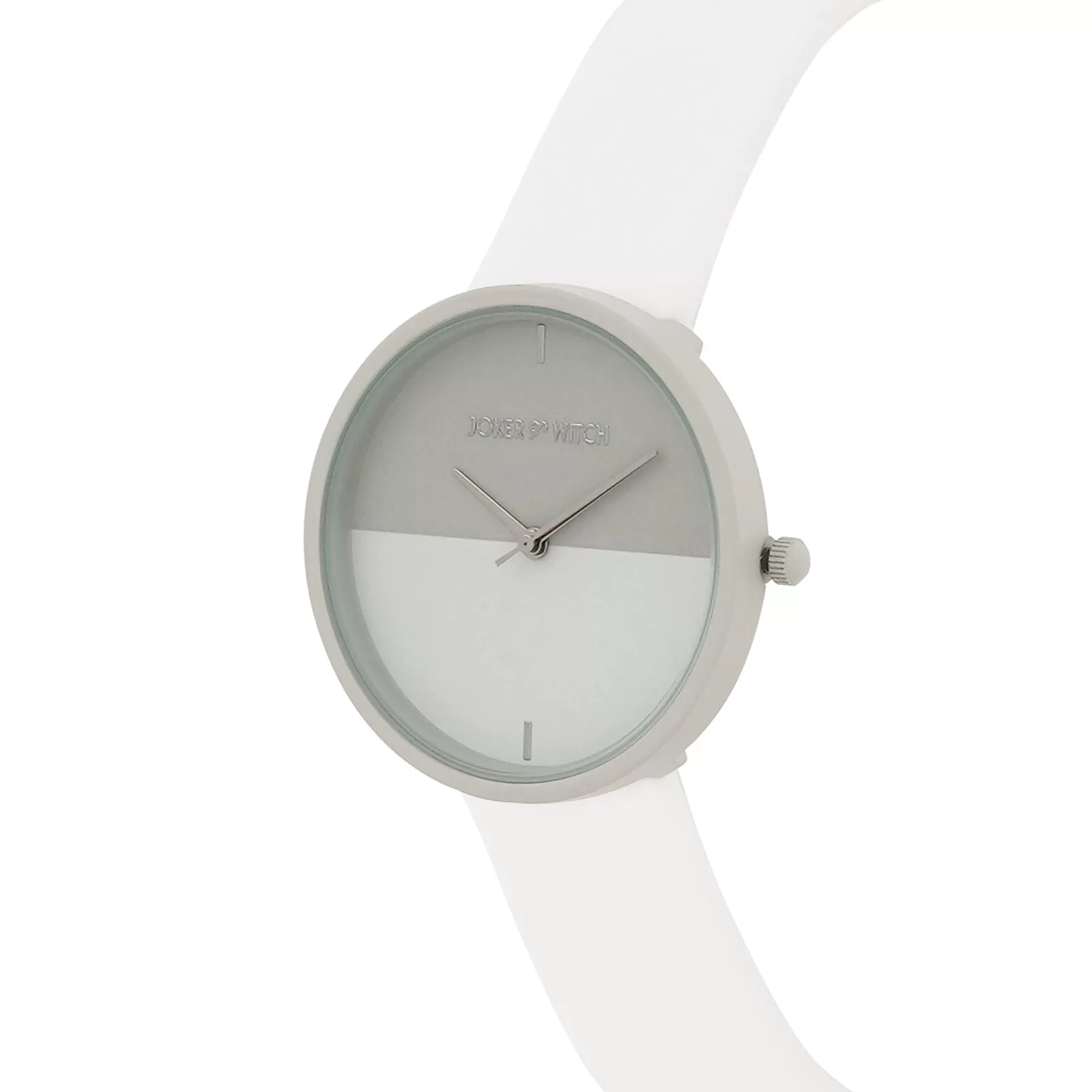 Duet Serenity White Silicone Strap Dual Tone Watch