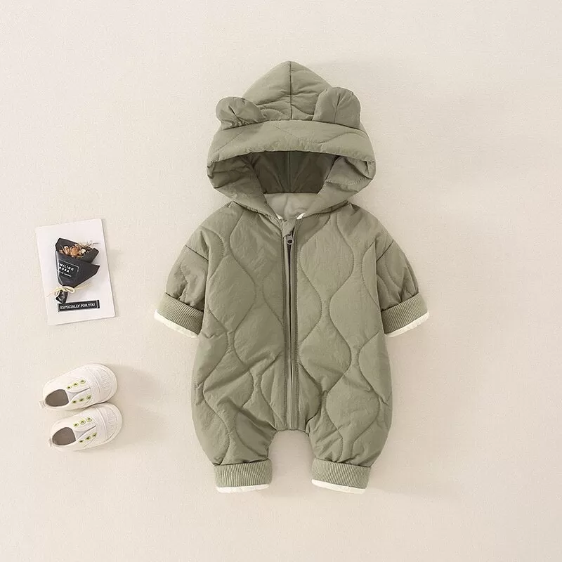 Frosty Adventure Onesie: Hooded Jumpsuit for Snowy Explorers