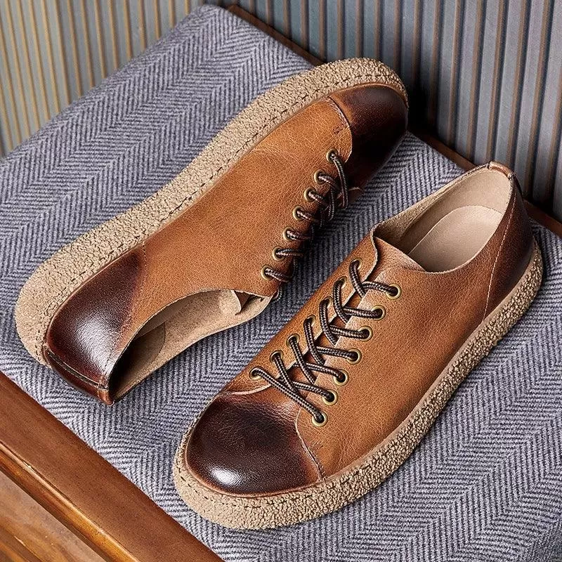 Handmade Soft Leather Oxfords - Men's Casual Shoes QB319