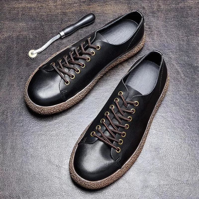 Handmade Soft Leather Oxfords - Men's Casual Shoes QB319