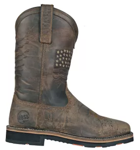 'Hoss Boots' Men's Rushmore Western EH Soft Toe - Rancher Brown