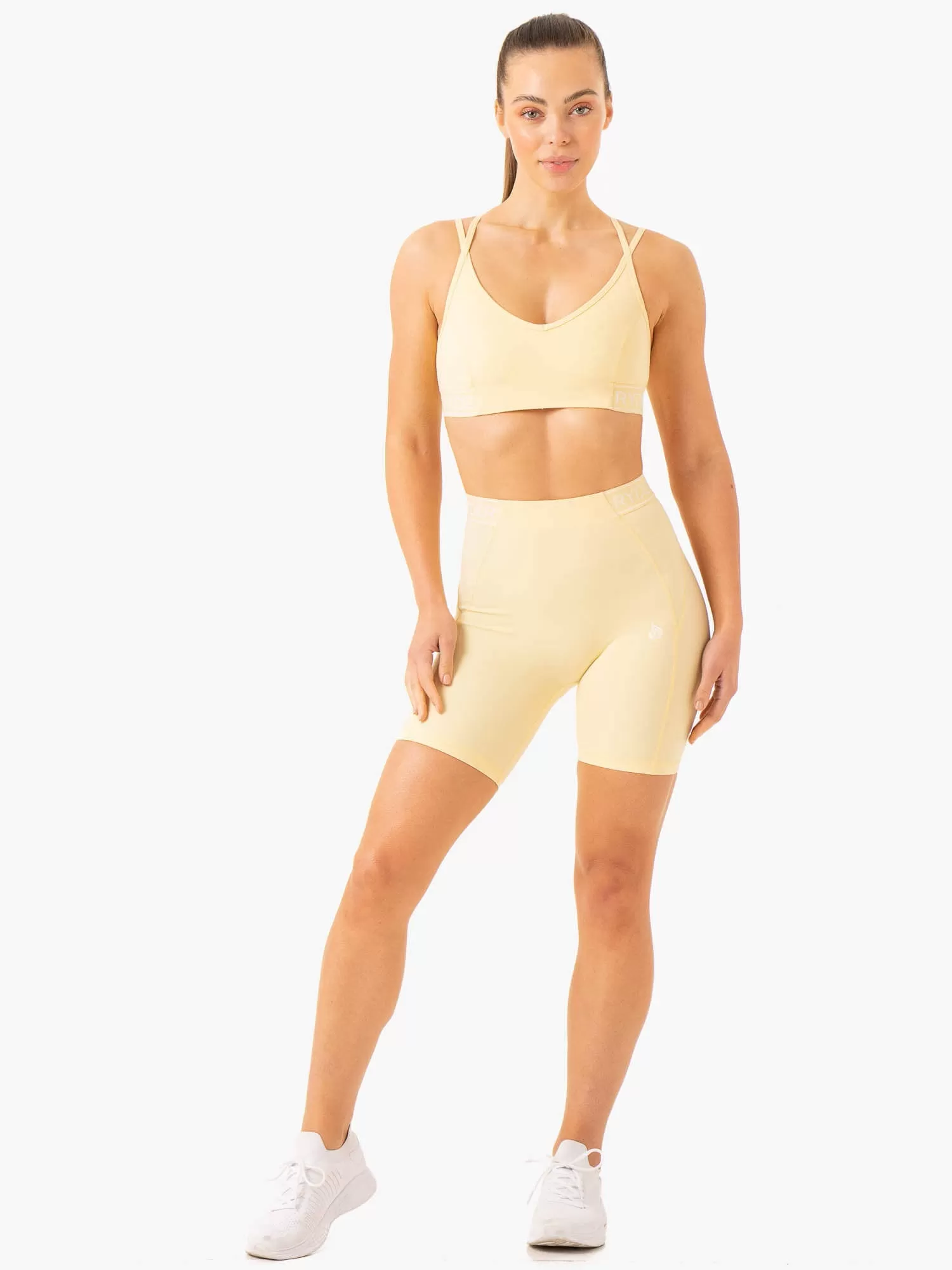 Level Up High Waisted Scrunch Shorts - Butter