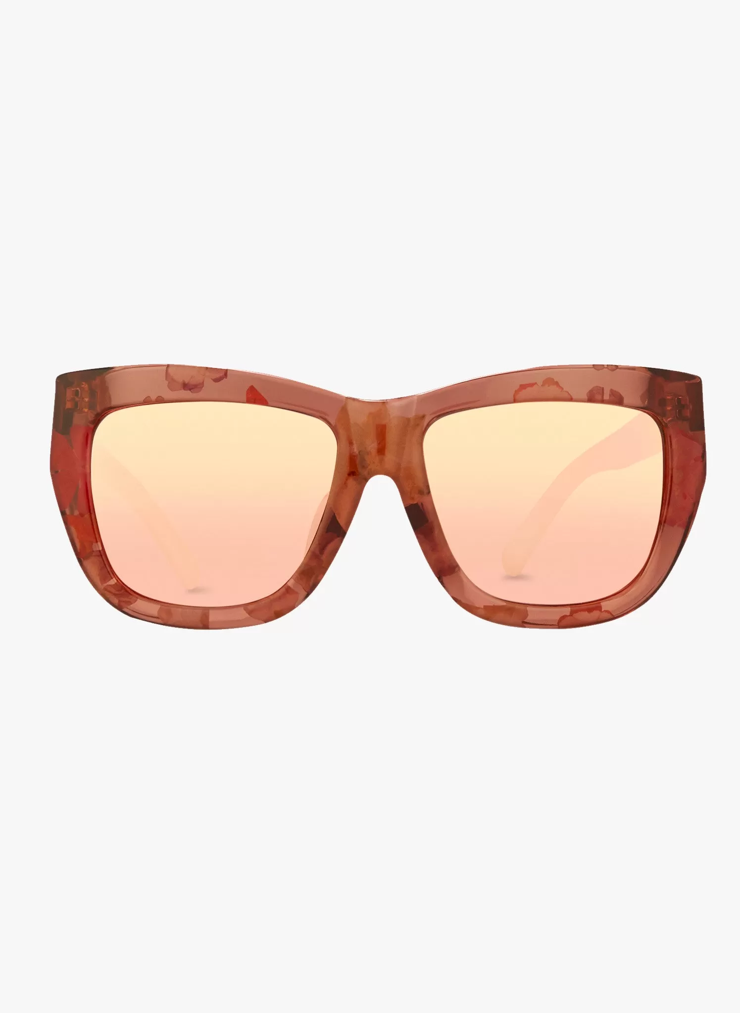 Linda Farrow X Erdem Rose Flowers with Peach Mirrow Lens Sunglasses