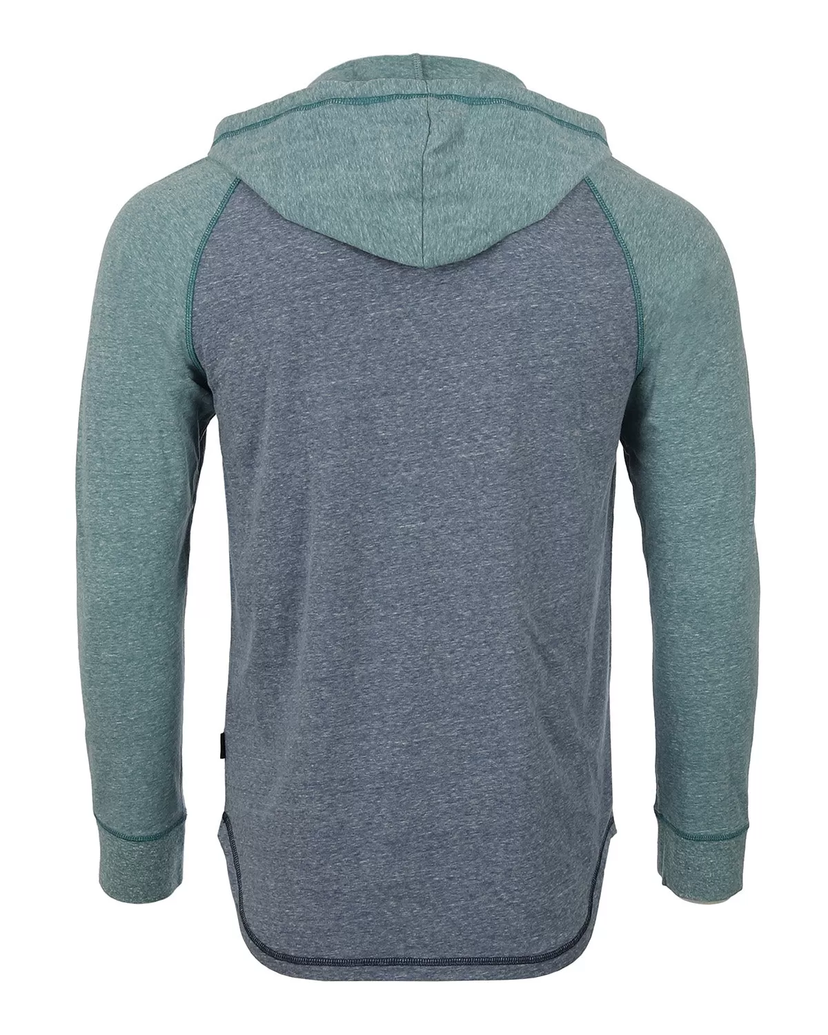 Long Sleeve Henley Raglan Hoodie with Kangaroo Pocket