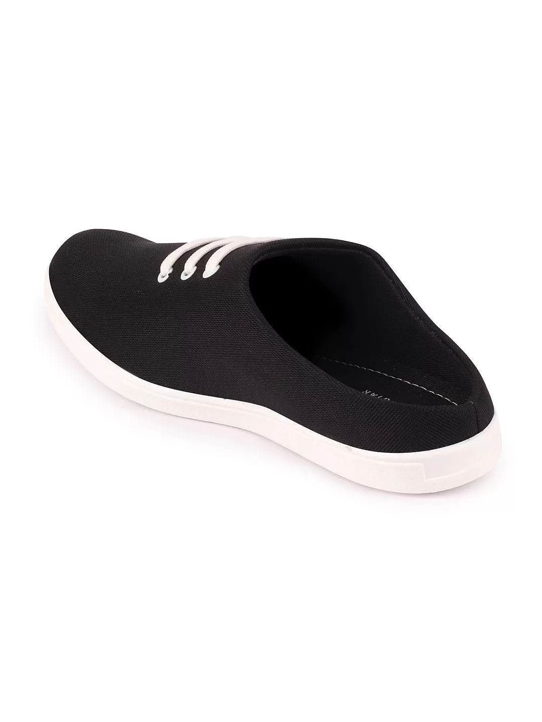 Men Black Casual Canvas Slip-On Shoes