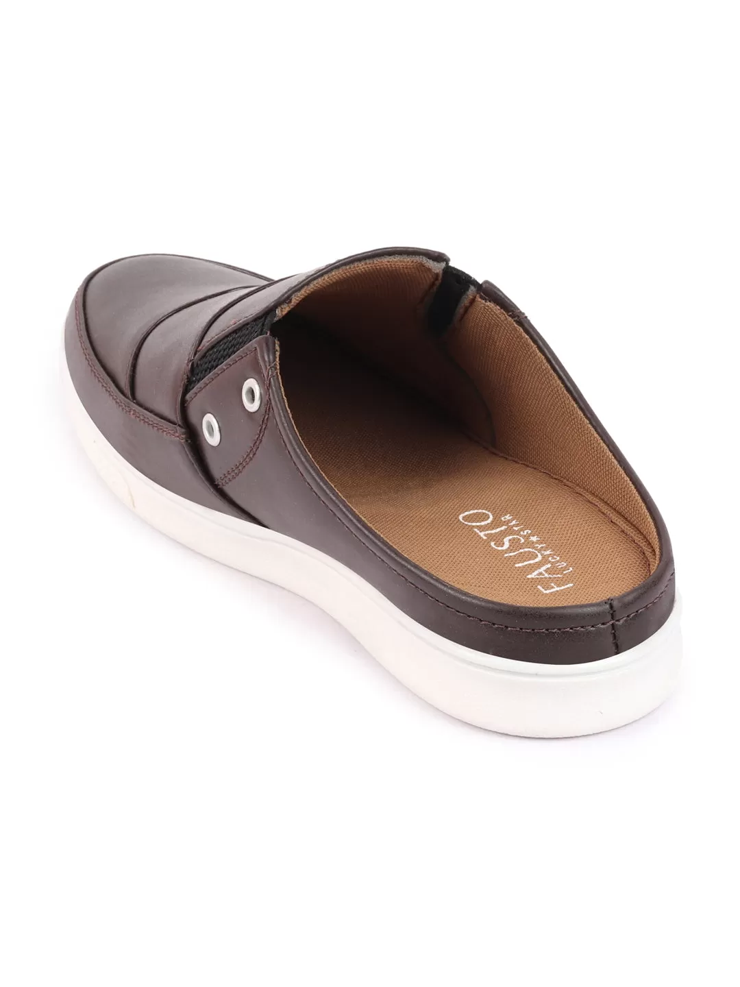 Men Coffee Casual Back Open Classic Slip On Shoes