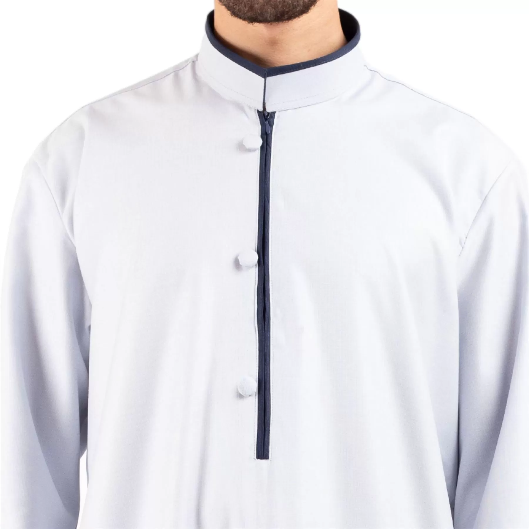 Men's Thobe Jubba Islamic Clothing Muslim Kaftan Emirati Omani Stand Collar