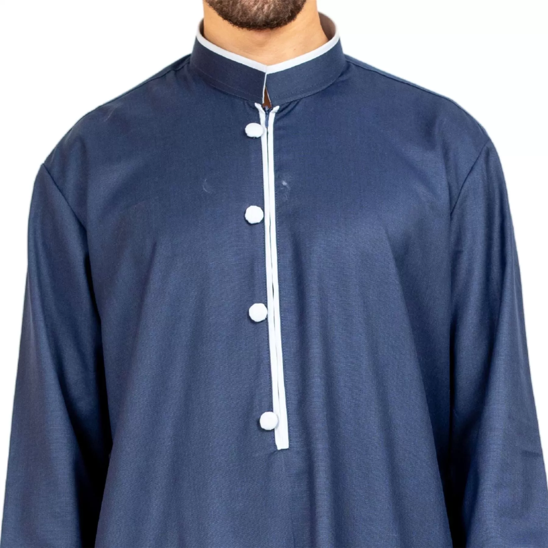 Men's Thobe Jubba Islamic Clothing Muslim Kaftan Emirati Omani Stand Collar