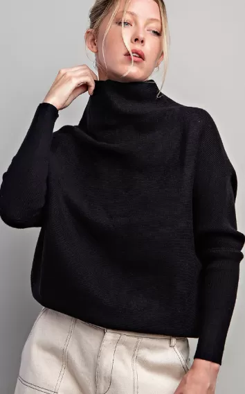 Minnie Dolman Sweater in Black