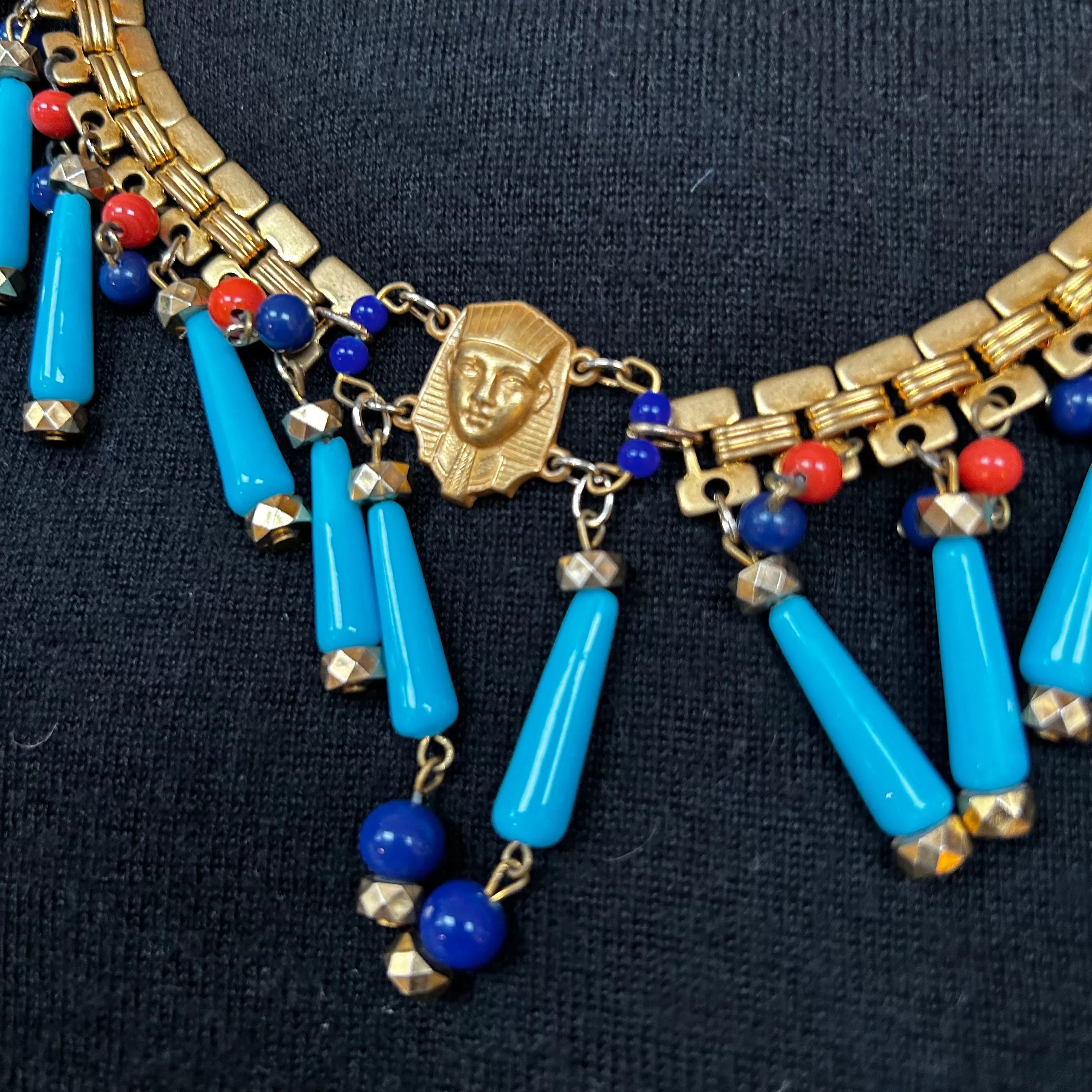 Miriam Haskell Vintage Egyptian Revival Necklace