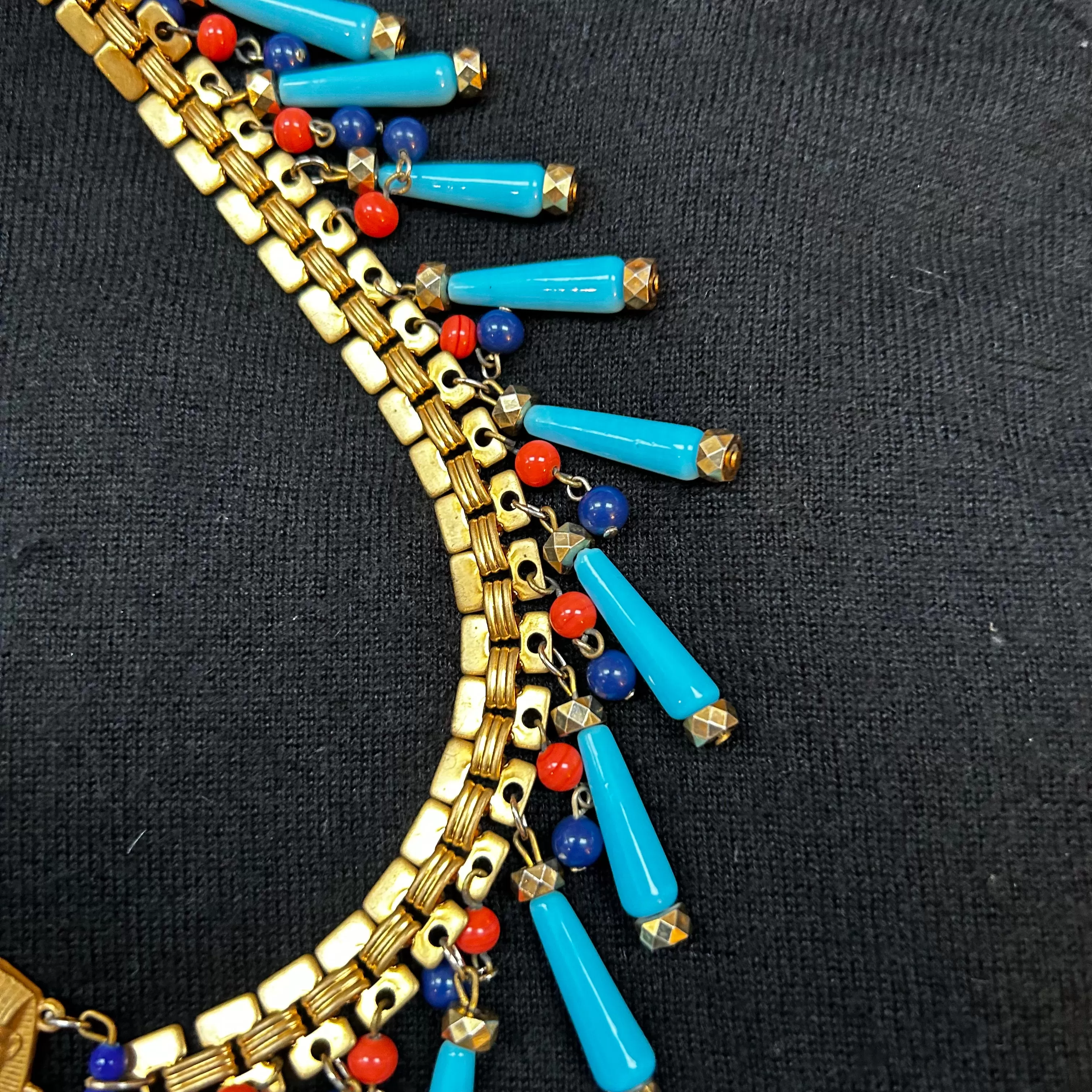 Miriam Haskell Vintage Egyptian Revival Necklace