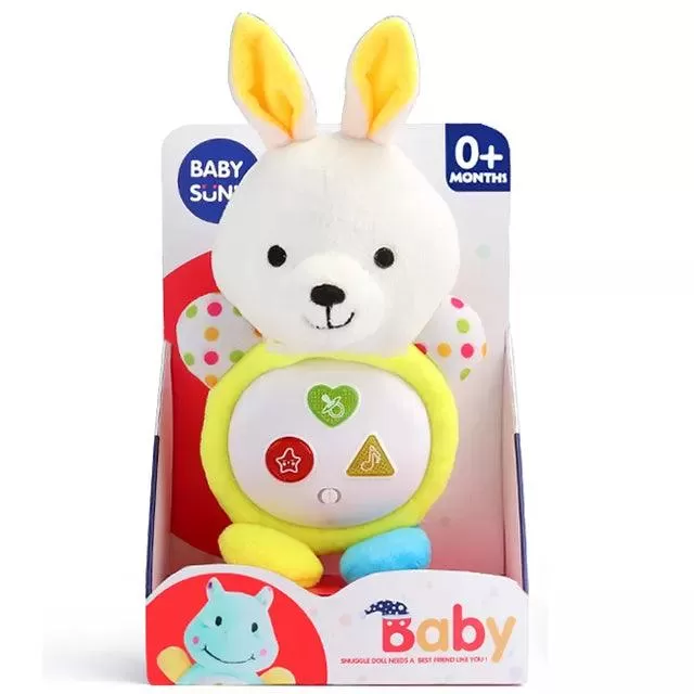 Musical Stuffed Plush Animal Toy with Appease Light and 3 Buttons Melody Smooth Sleeping Music