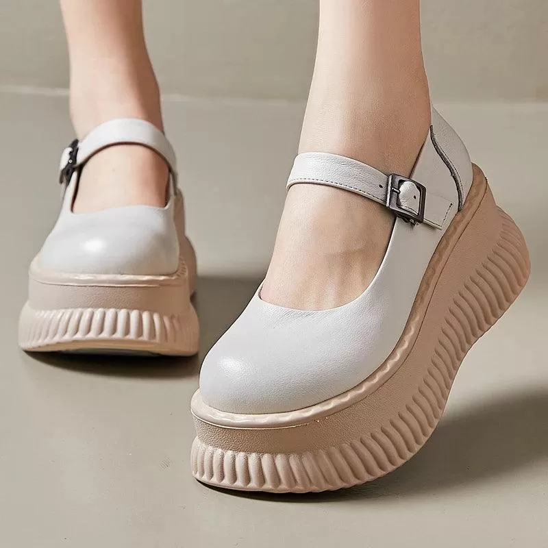 OCS6863 Women's Casual Shoes: Wedges Heels with Thick Sole