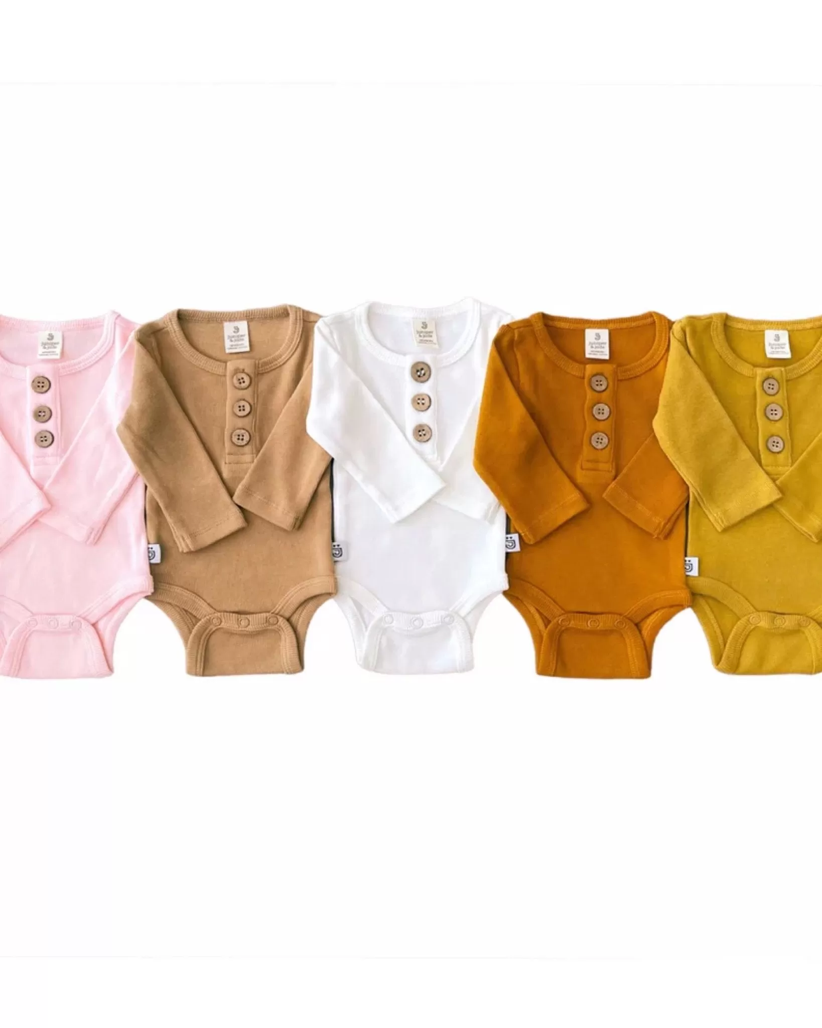 Organic 3 Button Bodysuit | Pink